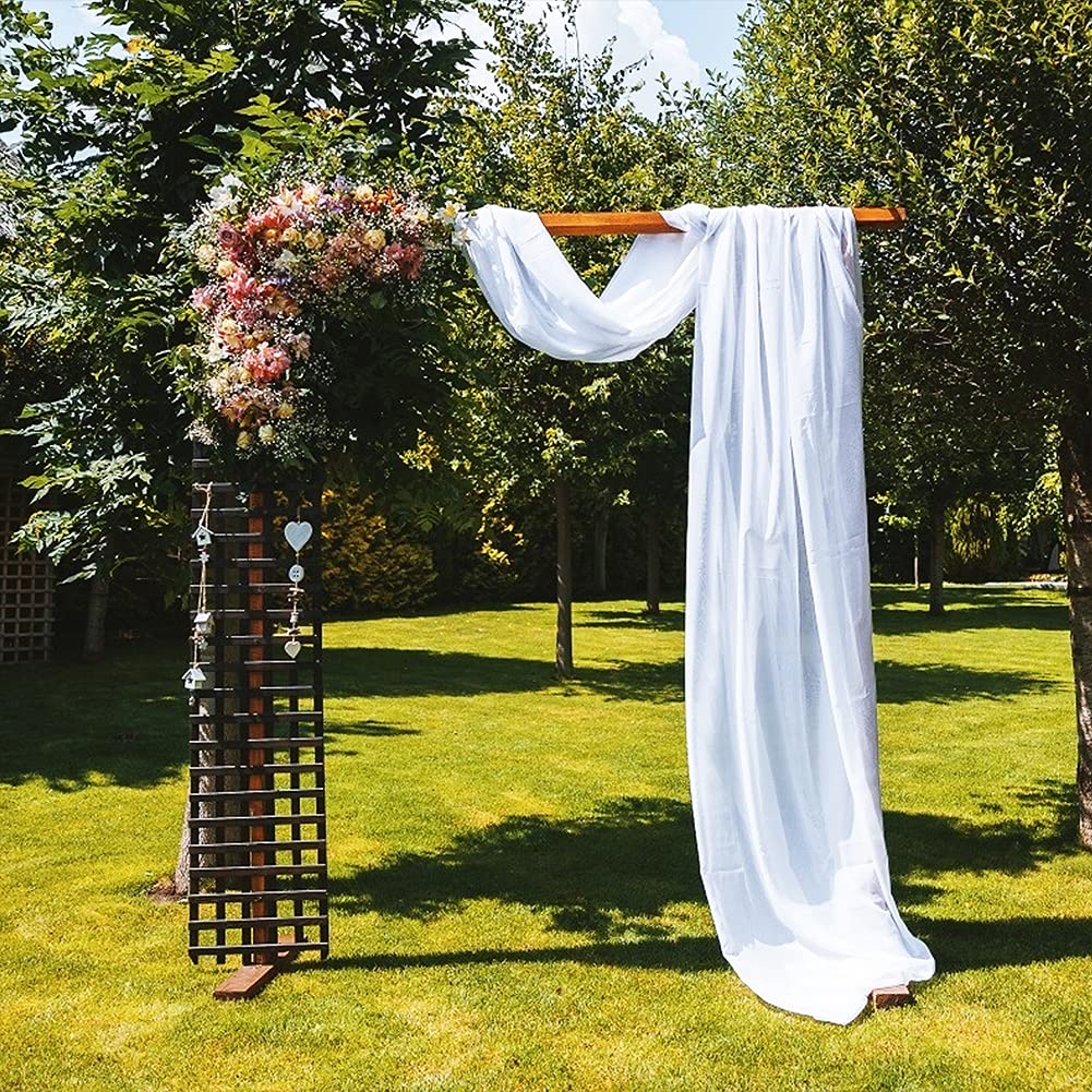 Arche de mariage Garvee en mousseline de soie de haute qualité, drapée en tulle doux, 60 x 550 cm, blanche, pour mariages et fêtes