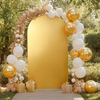 Garvee Housse d'arche de mariage en spandex de 1,8 m - Double face, élastique, or et argent - Idéale pour les photos de fêtes, baby showers et autres occasions spéciales.