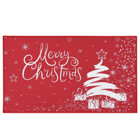 Garvee Kerst Deurmat Xmas Rouge Sapin de Noël et Flocons de Neige Antidérapant 40 x 60 cm Intérieur Extérieur