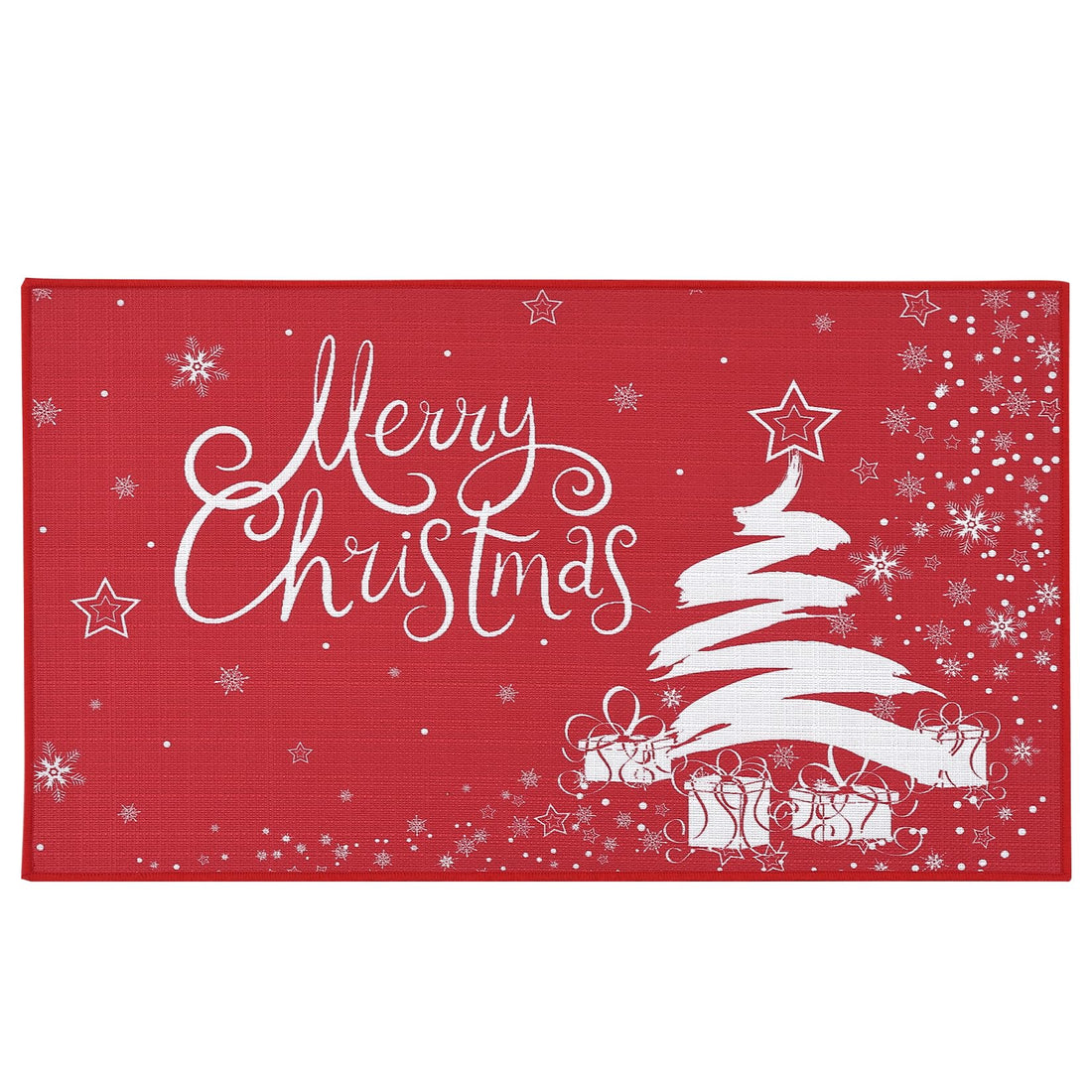 Tapis de porte décoratif Garvee Kerst Welcome, motif sapin de Noël, antidérapant, en caoutchouc, pour intérieur et extérieur, 50 x 80 cm