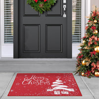 Tapis de porte décoratif Garvee Kerst Welcome, motif sapin de Noël, antidérapant, en caoutchouc, pour intérieur et extérieur, 50 x 80 cm