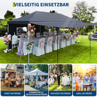 Garvee Tonnelle pliante 3x6 m avec 6 parois amovibles, Oxford 420D imperméable, hauteur réglable, pour fêtes et événements, résistante et stable, fenêtres transparentes