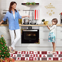 Tapis de cuisine Garvee Christmas, lot de 2, antidérapants et lavables, pour la cuisine et le couloir, 40 x 60 cm + 40 x 120 cm, multicolores