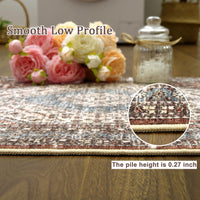 Tapis persan-oriental Garvee 160 x 230 cm, envers en polyester TPR, lavable, antidérapant, pour salon
