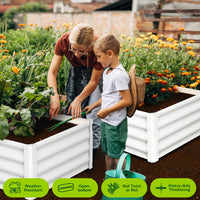 Jardinière surélevée Garvee, en métal, rectangulaire, 180 x 90 x 30 cm, revêtement en poudre antirouille, idéale pour jardin, balcon ou terrasse.