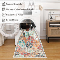 Tapis Garvee Vintage Lavable 5x7 Oriental Antidérapant Doux Polyester Pour Chambre Salon