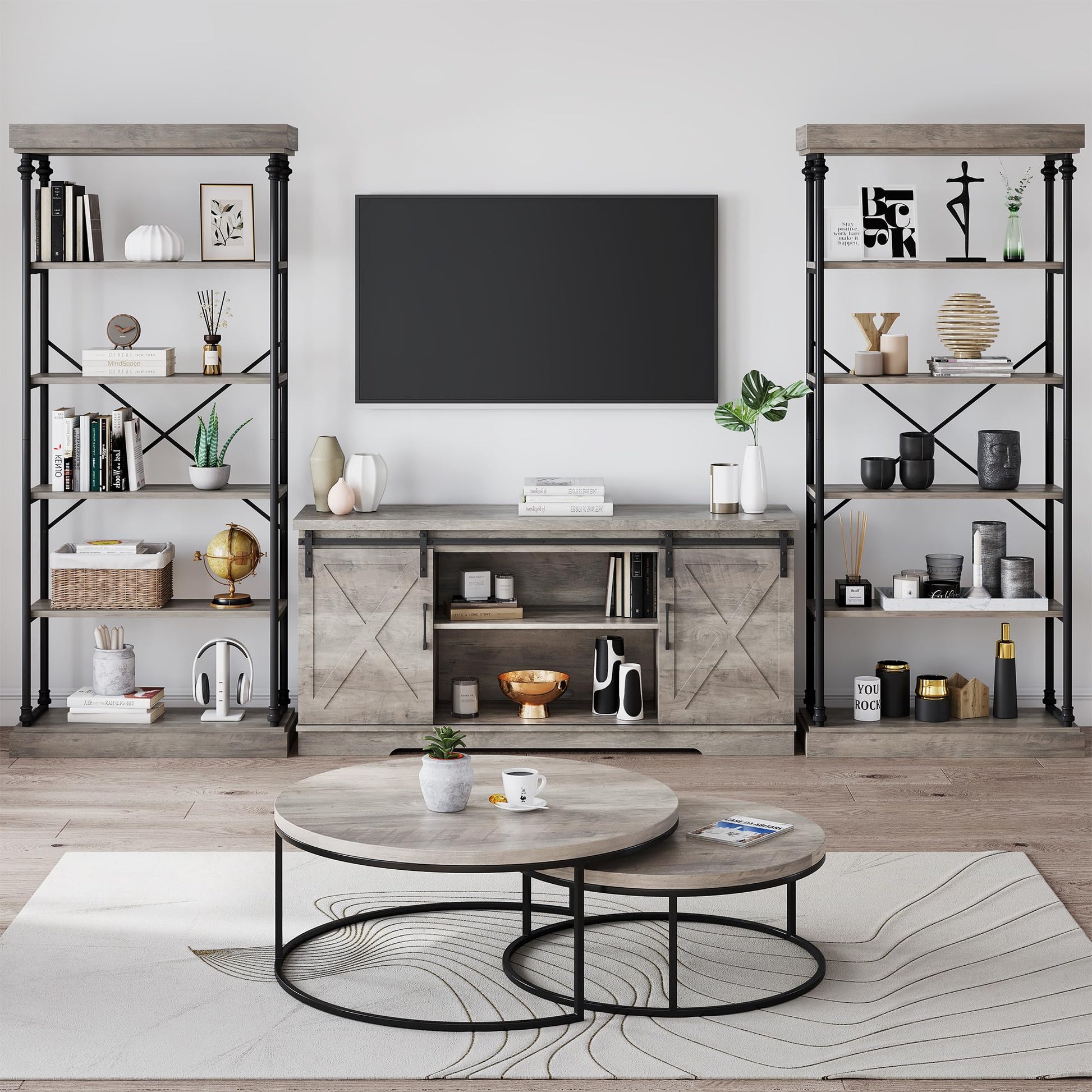 Garvee Étagère industrielle à 6 niveaux avec structure métallique pour salon et bureau, 187×80×30cm, style vintage