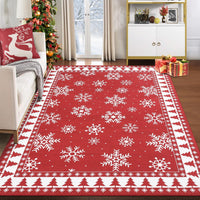 Tapis de Noël moderne Garvee grand format à motif flocons de neige pour salon, chambre, salle à manger, 140 x 200 cm, multicolore