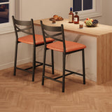 Garvee Tabourets de bar hauteur comptoir 56 cm avec coussin épais confort ergonomique, MDF et acier robuste, revêtement PU imperméable, ensemble de 2