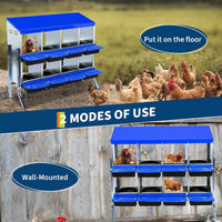 Nichoir à poules Garvee 8 trous avec pieds 107×52×95 cm – Bleu, hygiénique et ergonomique pour écuyers professionnels