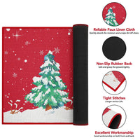Tapis de Noël lavable Garvee avec sapin et bonhomme de neige imprimés, tapis d'extérieur antidérapant avec envers en caoutchouc, 50 x 80 cm