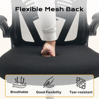 Chaise de bureau ergonomique Garvee avec accoudoirs relevables, idéale pour le bureau et le gaming, réglable en hauteur, structure en métal, assise large, noire.