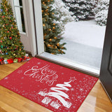 Tapis de porte décoratif Garvee Kerst Welcome, motif sapin de Noël, antidérapant, en caoutchouc, pour intérieur et extérieur, 50 x 80 cm
