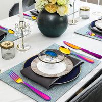 Garvee Ensemble de couverts modernes 30 pièces pour 6 personnes, en acier inoxydable, compatible lave-vaisselle, antirouille, ergonomique, argenté, idéal pour la maison, le restaurant et l'hôtel.