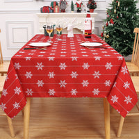 Nappe Garvee à motif flocons de neige, résistante aux taches et aux couleurs grand teint, idéale pour la décoration de table, 100 % polyester, blanche.