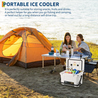 Glacière rigide portable Garvee de 25 pintes avec poignée et tuyau de drainage pour le camping et la pêche, isolée, en PE, bleue