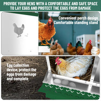 Garvee pondoir pour poules à 6 compartiments avec support métallique, acier galvanisé de 0,7 mm, idéal pour poulaillers, fermes et basses-cours, vert