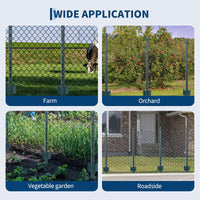 Ensemble de 10 poteaux de clôture de jardin Garvee, poteaux d'angle en acier profilé en U de 90 cm, robustes, revêtus de peinture en poudre, polyvalents pour jardin et portail.