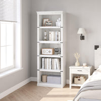 Garvee bibliothèque haute 62 × 32 × 171 cm, 4 niveaux ouverts, finition blanche, style industriel