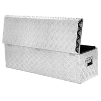 Coffre à outils Garvee de 99 cm (39 pouces) pour plateau de camion, en tôle d'aluminium à damier, étanche, verrouillable, pour camions, remorques, ateliers, compact et portable