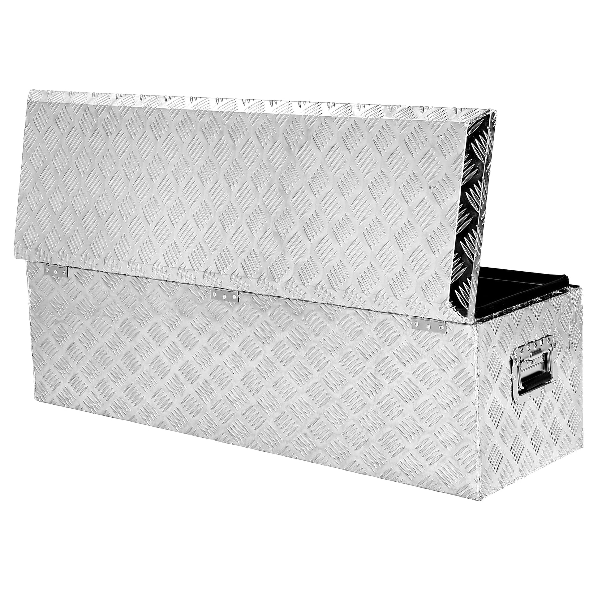Coffre à outils Garvee de 50 cm (20 pouces) pour benne de camion, en tôle d'aluminium striée, étanche, verrouillable, pour camions, remorques et camping-cars, portable et robuste.