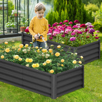 Potager surélevé galvanisé Garvee 180 x 90 x 30 cm, en acier, antirouille, avec rebord de sécurité, idéal pour le jardin et la terrasse, durable et facile à monter.