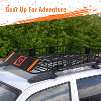 Galerie de toit Garvee 64 x 39 pouces en acier antirouille pour voiture et SUV, camping et voyages, extensible jusqu'à 200 lb