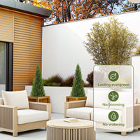 Garvee Arbre artificiel cèdre topiaire 91 cm, faux cyprès en pot, plante persistante décorative pour intérieur, porche, terrasse et jardin, lot de 1