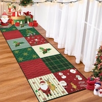 Tapis lavable en machine Garvee, motif sapin de Noël et flocons de neige, pour chambre et salon, 120 x 170 cm, rouge/vert