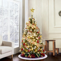 Garvee sapin de Noël de 225 cm avec 250 LED et pommes de pin décoratives pour grandes pièces, décoration festive