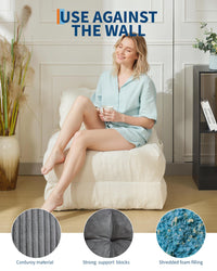 Canapé-lit pliant 3 en 1 Garvee avec coussins, matelas pliable, soutien lombaire et fauteuil portable confortable, en velours côtelé beige, pour salon et chambre.