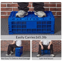 Boîte à lait pliable Garvee 52L, robuste, empilable, en polypropylène, idéale pour le garage, la cuisine et le bureau. Légère et pliable.