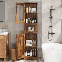 Meuble de salle de bain Garvee 170 cm, étroit et haut, avec 2 portes et 1 tiroir – Marron vintage, étagères réglables, gain de place pour salle de bain, couloir et salon