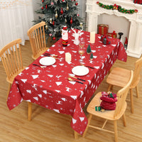 Nappe Garvee Świąteczny Obrus à motif cerf, imperméable et lavable, 137 x 200 cm, pour une utilisation intérieure et extérieure.