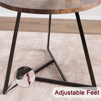 Ensemble table et chaises rondes Garvee pour 2 personnes, en MDF et métal, style rétro marron, gain de place idéal pour les petits appartements.