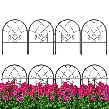 Ensemble de 2 treillis de jardin Garvee en fer forgé noir robuste et résistant aux intempéries pour rosiers, légumes et terrasse. Dimensions : 182 cm (H) x 52 cm (L).