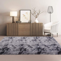 Tapis Garvee extra large 274 x 366 cm (9' x 12') en velours moelleux 4 cm d'épaisseur, polyester gris foncé, pour chambre d'enfant
