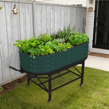 Jardinière surélevée en métal Garvee avec cadre renforcé et bâche pour légumes, herbes aromatiques et fleurs, filet de protection contre les oiseaux, gants inclus, style serre, idéale pour terrasse et résistante aux intempéries.