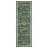 Garvee Tapis floral moderne antidérapant pour intérieur, lavable en machine, poil court, pour salon, chambre, bureau, style rétro - Vert