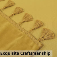 Rideaux Garvee en velours jaune 107 x 244 cm, occultants et insonorisants, 100 % polyester, style bohème, à pompons, pour salon ou chambre.