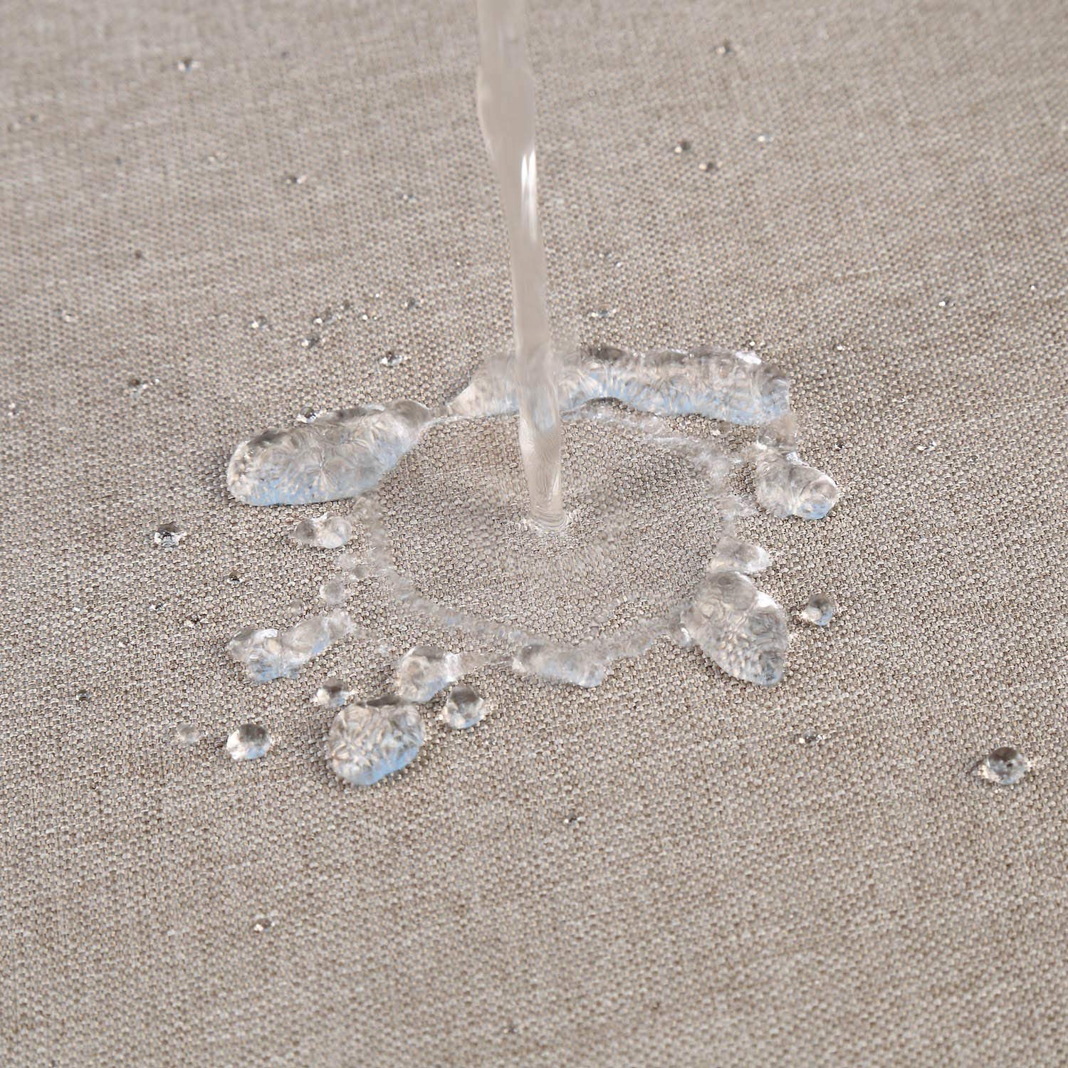 Rideau de douche en lin de luxe Garvee Hotel avec crochets pour salle de bain 150 x 200 cm Taupe