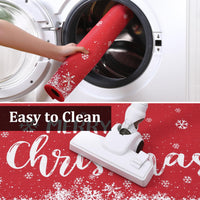 Garvee joyeux noël Keukentapijt Geweven lin antidérapant Wasbar Kerst Sneeuwvlok Design 40x60 40x120 cm décor de cuisine d'hiver
