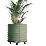 Garvee bac de jardin surélevé en métal sur roulettes avec réservoir d'eau auto-arrosage freins jardin terrasse balcon 60 × 60 × 70 cm gris vert - gris-vert