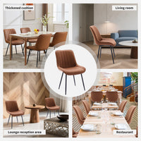 Ensemble de 2 chaises de salle à manger modernes Garvee, revêtues de cuir PU, pieds en métal, stables, confortables et polyvalentes, idéales pour la cuisine ou un café, couleur noire.