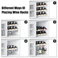 Meuble bar à vin Garvee, 3 niveaux avec casier à vin amovible pour cuisine et bar, 69 cm L x 35 cm P x 92 cm H, blanc, MDF robuste et fer