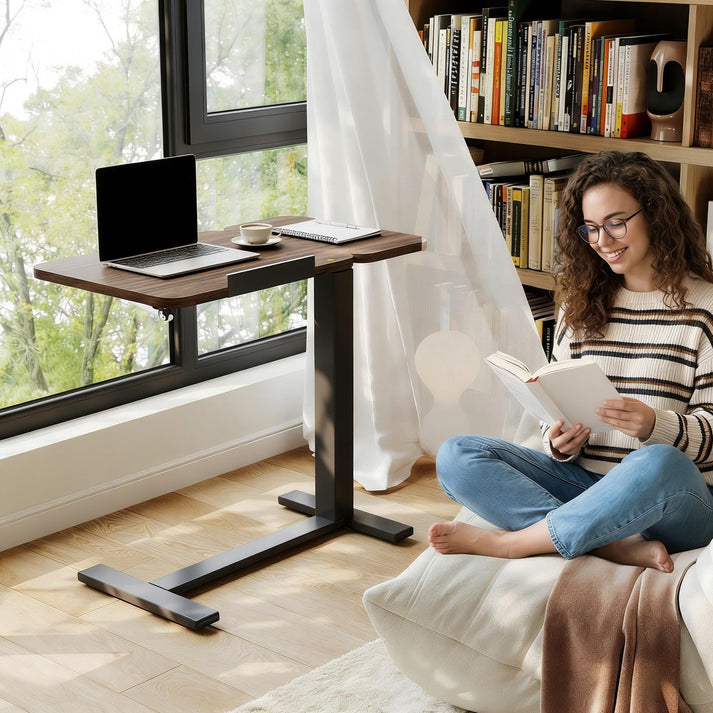 Table de lit bureau roulant hauteur réglable 65‑105cm
