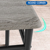 Ensemble de salle à manger Garvee 3 pièces pour 2 personnes, table carrée avec chaises rembourrées, bois MDF, gris rustique, compact pour cuisine et salle à manger