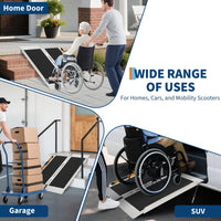 Garvee Mini rampe portable 61 cm pliable haute traction, pour seniors et animaux, seuils de porte, noir
