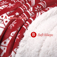 Couverture de Noël Garvee en flanelle sherpa rouge 50x60 - Chaude, réversible, douce et résistante - Idéale pour le canapé et le camping