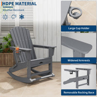 Garvee Fauteuil Adirondack 4 en 1 avec repose-pieds rétractable et porte-gobelet, pliable, HDPE résistant, pour patio et jardin, coloris naturel